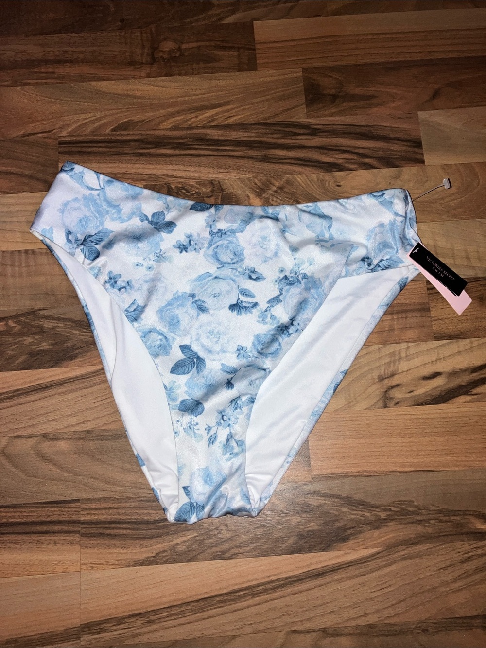 Victoria’s Secret White Blue floral rose high waist bikini bottoms sz  Womens XL
